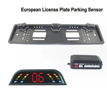 Aparcamiento Sensorreversing Radar Europeo De La Placa De La Licencia De La Cámara Parte Delantera Parte Trasera Electromagnética El Monitor De Sistema De 3 Sensores