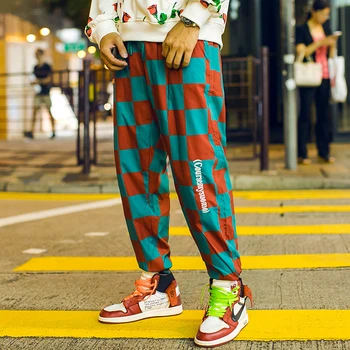 IiDossan Mult Color de la tela Escocesa de Carga Pantalones de los Hombres de Corredores de los Hombres Casual Recta Harén Pantalones de Hip Hop de la Calle Harajuku Monos de Nuevo 2020