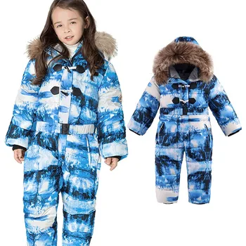 -30 Rusia invierno ropa de bebé de las niñas chaquetas espesar Abrigos de los Niños traje de nieve para niñas con capucha de los niños peleles niños prendas de vestir exteriores