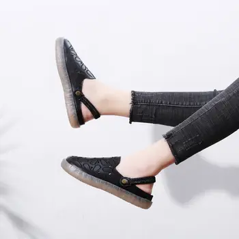 2021 Blanco de Verano Slingback Sandalias Niñas Plana de Vestir con Zapatos de Primavera Negro de la Mujer Mocasines Banda Elástica Zapatos de color Rosa Strappy Sandals