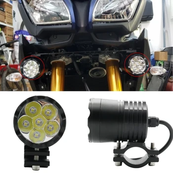 Universal de la Motocicleta de la bicicleta luces de niebla del LED Mini Motos de conducción Auxiliar de la lámpara del Alto Brillo de las luces de circulación diurna bulbo blanco 6000k