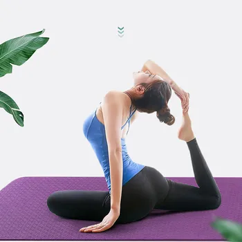 TPE Estera de Yoga con la Posición de la Línea Antideslizante Alfombra Tapete Para Principiantes Aptitud del medio ambiente Colchonetas de Gimnasia