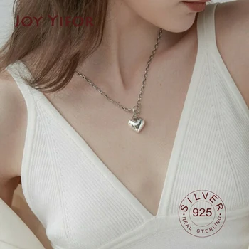 925 de la Plata Esterlina del corazón Collar de Brillantes Gargantilla Para la Parte Femenina de Moda Elegante de la Joyería