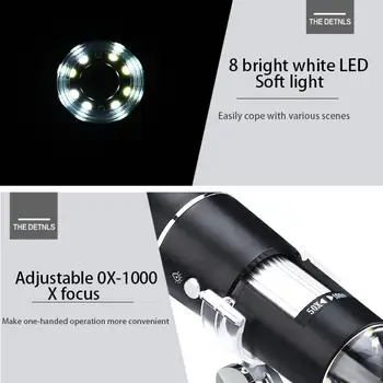 1000X Microscopios portátiles USB Electrónica Positiva del Blanco LED Digital Lupa para WIN10/8/7/XP MAC Sistema de Instrumentos de Óptica