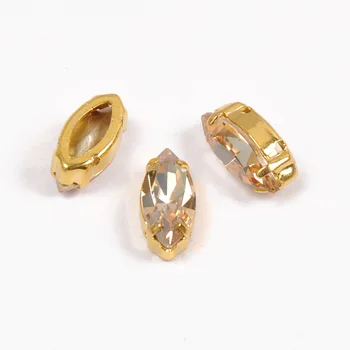 YNARUO 4200 Navette de Oro de la Sombra de la Ostentación de Lujo Cristales de la Garra de diamantes de Imitación de la Configuración de Coser Piedras para Manualidades