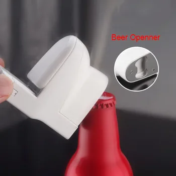 Creativo mini Aseo con Cilindro Abridor de botellas de gas butano Inflable a prueba de viento Encendedor de fumar Regalo
