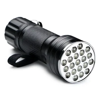 Wasafire de Alta Calidad 21 LED de Luz UV 395-400 nm ULTRAVIOLETA del LED Linterna Antorcha Lámpara Para el Adhesivo de Curado de Viajes de Seguridad UV de Detección de AAA
