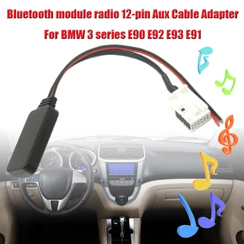 Módulo de bluetooth de la Radio de 12 pines Aux Adaptador de Cable Para BMW Serie 3 E90 E92 E93 E91 para el Teléfono Móvil de la ALMOHADILLA con el bluetooth En el Coche