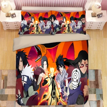 Anime 3D Naruto Impresión de ropa, Edredones Fundas de almohada de Una Pieza Consolador, ropa de Cama Conjuntos de Ropa de cama Ropa de Cama 09