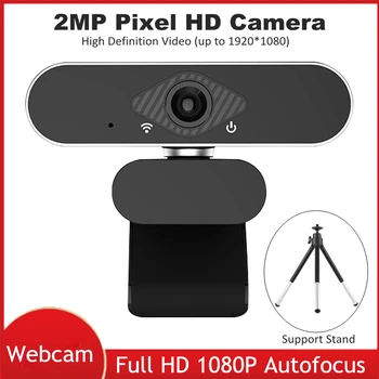 Webcam Full HD 1080P de la Cámara Web Para PC Con Micrófono 2MP cámara web USB de Vídeo de pantalla ancha de Trabajo Teching Vivir Con Soporte