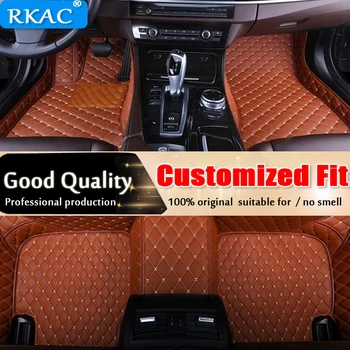 Por encargo de coche alfombras de piso especialmente para Audi A8 L S8 A8L D3 D4 A6 A7 Q5 Q7 de lujo de cuero de la cubierta completa alfombras de moqueta de alta calidad