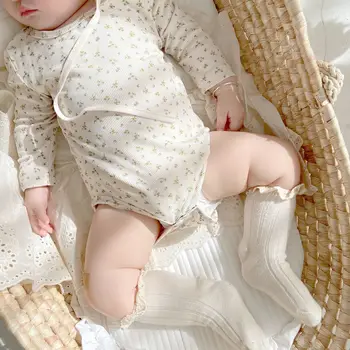 0-2 Años de Edad Bebé Floral Mameluco de 2020 Otoño de Bebé de Niña de manga Larga de Una sola pieza Hueca de la Eslinga vestido de Blusa