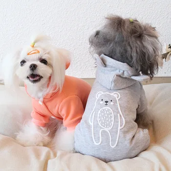 El otoño y el Invierno más reciente del Cuatro-Color de Cuatro patas Caliente para Mascotas Ropa Kawaii Ropa con Animales Impresión Perro Traje de Pijamas para Perros