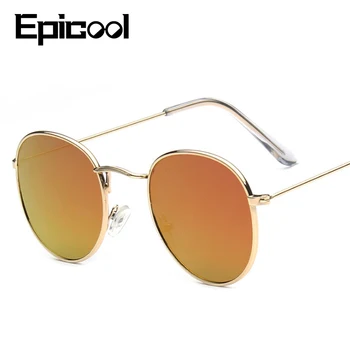 Epicool Gafas de sol de las Mujeres de Aleación de Marco Cuadrado de gafas de Sol de las Señoras Clásicas Polarizado Gafas de sol de Espejo oculos UV400