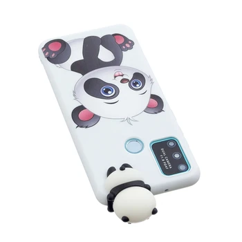 P Smart 2020 Teléfono en Caso De Coque Huawei P Smart 2020 2019 PSmart 2020 2019 Cubierta de la caja de Muñeca 3D Lindo Panda Suave de TPU Estuche Funda