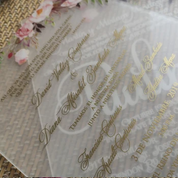 2018 gratis de diseño personalizado colorido de impresión de acrílico de la tarjeta de invitación de la boda de la tarjeta,flor de helado de acrílico con tarjeta de bolsillo de la envolvente