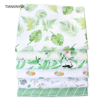 TIANXINYUE flamencos de la tela verde de la hoja de tela de algodón estampado de la tela para quilting patchwork tecido, tela, ropa de cama tissus