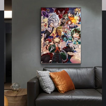 Anime Japonés Mi Héroe De La Academia De Pintura Decorativa Casa Sala De Estar Dormitorio Lienzo De Pintura