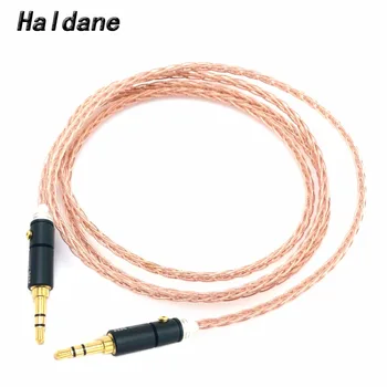Envío gratis Haldane 8 Núcleos de Litz de la trenza de 3.5 mm a 3.5 mm Estéreo Macho Cable de Actualización de alta fidelidad de audio aux Cable