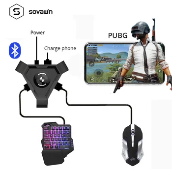 Sovawin PUBG Mobile Gamepad Controlador de Teclado de Juego del Ratón Convertidor Para el Teléfono Android para PC Bluetooth Adaptador de Plug and Play