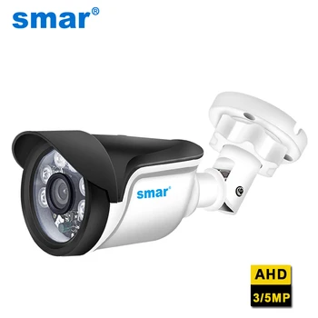 Smar Nuevo Super HD de 3 megapíxeles/cámara de 5MP AHD Cámara Impermeable 6* Nano LED IR Cámara de Seguridad AHDH Sistema de Vigilancia de Vídeo Con Soporte