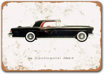 1956 Lincoln Continental Mark II de Coches de época de Estaño Signos, Sisoso de Metal, Placas de Cartel de la Barra de Hombre de las cavernas Retro Decoración de la Pared 16x12 pulgadas