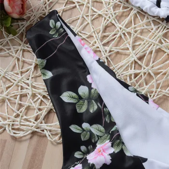 2020 Sexy Womens Bikini Set Vendaje Impresión De Punto De Push-Up Collar De Trajes De Baño Bajo La Cintura De Mujer Traje De Baño De Baño De La Playa Biquini Para Niña