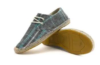 NUEVO Macho nationa estilo Transpirable Encaje casual Lona de Cáñamo Plantilla Pescador Luz de los Zapatos de los Hombres de Alpargata Pisos Zapatos 778