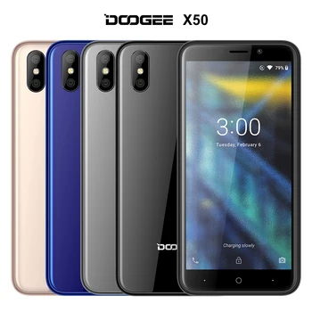 DOOGEE X50 teléfono móvil Android 8.1 MTK6580M Quad-Core 1GB RAM 8GB ROM Dual Cámaras de 5.0 pulgadas de 2000mAh Smartphone Dual SIM WCDMA