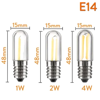 20PCS de Dimmable LED de la MAZORCA de Filamentos de Bombillas de Luz Mini E12 E14 1W 2W 4W Lámparas para el Refrigerador Nevera, Congelador, máquina de coser de Iluminación