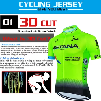2021 ASTANA jersey de ciclismo conjunto de manga corta para hombre de la bicicleta de carretera de montaña equipo de MTB de la bicicleta ciclo de ropa Maillot de Esponja Pantalones 19D Pad
