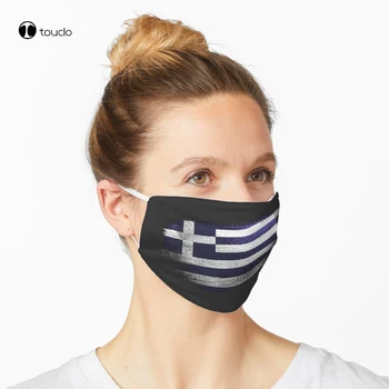 Grecia Trazo De Pincel Bandera Griega De La Cara De La Máscara De Filtro Del Bolsillo De Tela Reutilizable Lavable