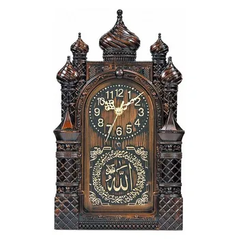 Reloj De Pared Creativos Islámica Reloj De Pared El Diseño De La Mezquita Masjid Al-Lah Shahadah Corán En Árabe Musulmán