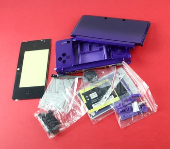 1 juego Completo de Carcasa carcasa con pantalla de lentes para 3DS Cubierta de la caja de Reparación de Piezas de Reemplazo con Botones kit+3M adhesivo