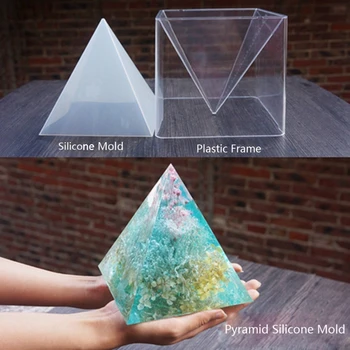 DIY Pirámide de la Resina del Molde Grande de Silicona 3D de la Pirámide de los Moldes de la Decoración del Hogar de 15 cm/5.9\