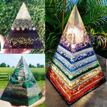 DIY Pirámide de la Resina del Molde Grande de Silicona 3D de la Pirámide de los Moldes de la Decoración del Hogar de 15 cm/5.9\