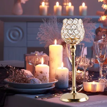 De cristal de la Vendimia candelabros de Pie de Metal Candelabros de Mesa para Boda Centros de mesa Fiesta de la Decoración del Hogar para los Regalos de navidad