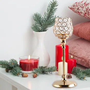De cristal de la Vendimia candelabros de Pie de Metal Candelabros de Mesa para Boda Centros de mesa Fiesta de la Decoración del Hogar para los Regalos de navidad
