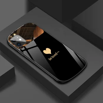 Para iPhone11 12 max pro XR 7 8 plus x xs max SE caso de teléfono móvil espejo de cristal para el iPhone teléfono móvil amor escudo de espejo de maquillaje