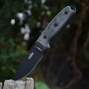 La cuchilla fija cuchillos de acero D2 grado 7Cr17Mov al aire libre de la recta de caza cuchillo de supervivencia de la EDC, durable acampar herramienta