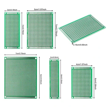 40PCs PCB de Doble cara de creación de Prototipos Pcb Placas de Circuitos Kit, 5 Tamaño Universal untraced perforada de tarjetas de circuitos impresos