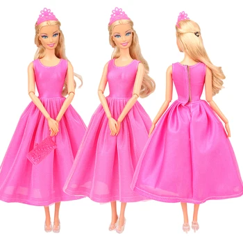 13 Elementos/lot Niños Juguetes Para Niña = 3 Vestidos de Muñeca +10 Muñecas Accesorios Objetos Para Barbie, Juego de vestir Cumpleaños DIY Presente