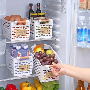 Canastilla de Plástico Multi-funcional Verduras Frutas Racks de Almacenaje en el Refrigerador de la Cocina Dormitorio Artículos de Aperitivos Organizador