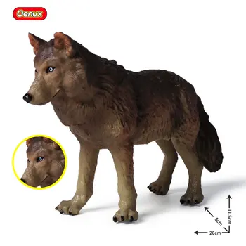 Oenux Original Salvajes Carnívoros Salvajes Lobo de Simulación de la Familia del Lobo Lobos Animales de las Figuras de Acción de PVC Modelo de la Colección de Niños de Juguete