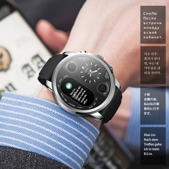 LEMFO T3 PRO Smart Reloj de los Hombres de la Presión Arterial Frecuencia Cardíaca Hora Dual Bluetooth monitor de Actividad Deportiva Smartwatch para IOS, Android