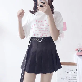 [Con Correa] Nuevo Verano de la Falda de la Anti-aligeramiento de Falda Corta 2020 Estudiante coreano Salvaje Cintura Alta Falda Plisada