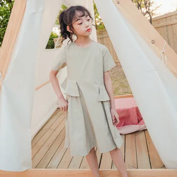 2020 Verano las Chicas Nuevas de Algodón Vestido de Estilo coreano Lindo de los Niños y Adolescente de las Niñas Vestido Elegante Breve de las Niñas de Bebé de Vestir: Casual, #8697