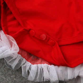 2Pcs de Navidad Pelele de Bebé de Manga Corta Roja y Verde de la Ropa de Bebé Vestido de Trajes de la Muchacha del Bebé Mameluco TuTu Vestidos de 0 a 18 Meses