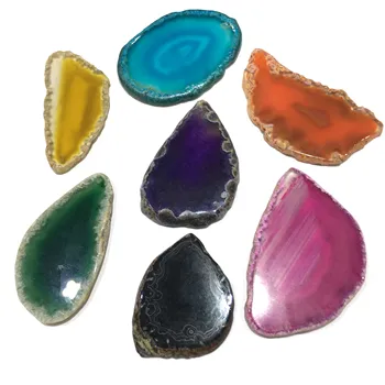 Natural Ágatas Irregulares de colores Onyx Rebanada de Sanación Reiki Piedra de Cuarzo Colgante de Mineral de Decoración para el Hogar o para la Fabricación de Joyas Collar