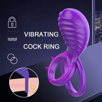 Vibrante Anillo para el pene Eyaculación Retardada Anillo para el Pene anillo de pene Estimular el Clítoris Vibrador para la Mujer Adulta de los Juguetes Sexuales de Silicona